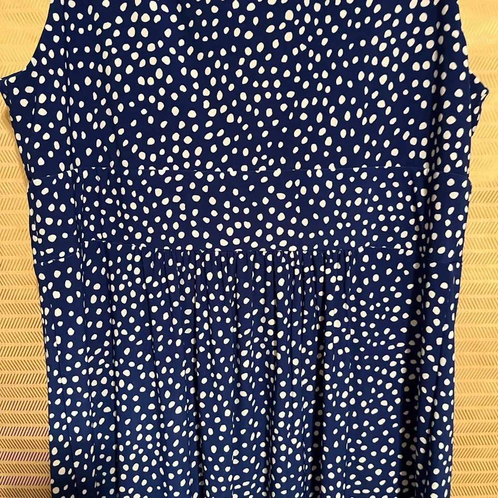 CHAPS~RL SLEEVELESS DRESS~BLUE~LG - Picture 6 of 8